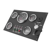 POENVFPO Grupo de Indicadores Medidor Combinado de 24 V con Carcasa de Acero Inoxidable Motor Paso a Paso LCD 0 a 3000 RPM Presión de Aceite Temperatura del Agua Pantalla de Voltaje para Motores de