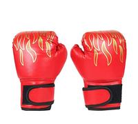 POENVFPO Guantes de Boxeo para Niños, Piel Sintética Transpirable con Soporte de Muñeca Ajustable, Guantes de Boxeo para Entrenamiento y Práctica de Artes Marciales (Rojo)