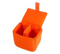 POENVFPO Inserto para Bolsa de Cámara, Estuche de Terciopelo a Prueba de Golpes, Almohadillas de Partición, Gancho y Bucle, para Fotografiar (Orange)