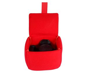POENVFPO Inserto para Bolsa de Cmara, Estuche de Terciopelo a Prueba de Golpes, Almohadillas de Particin, Gancho y Bucle, para Fotografiar (Rojo