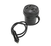 POENVFPO Inversor de Corriente para Coche de 150 W, CC 12 24 V a CA 110 220 V, Adaptador de Corriente con 2 Puertos USB para Viajes y Acampadas en Automóvil