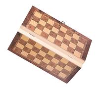 POENVFPO Juego de Ajedrez de Madera, Tablero de Ajedrez Plegable Portátil | Tablero Plegable con Pestillo para un Fácil Almacenamiento, Piezas de Ajedrez de Madera, Ideal para Noches de Juegos