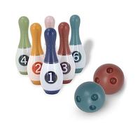 POENVFPO Juego de Bolos para Niños, Juguete Educativo de 6 Bolos y 2 Bolas para Niños Pequeños, Juego de Plástico Colorido en Interiores y Exteriores, con Bolsa de Almacenamiento para