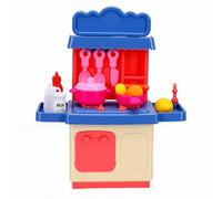 POENVFPO Juego de Cocina para Niños, Mini Juego de Cocina de Plástico con 16 Componentes de Estufa y Accesorios, de rol, Juguete de para Niños y Niñas, de Simulación en el Hogar el Aula