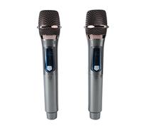 POENVFPO Juego de Micrófono Inalámbrico Dinámico Juego de 2 Micrófonos Inalámbricos HiFi UHF para Cantar y Hablar para Uso Doméstico