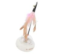 POENVFPO Juguete de Gato de Pluma Eléctrico, Juguete de Pluma Interactivo Giratorio Automático con Varita Burlona para Gatos