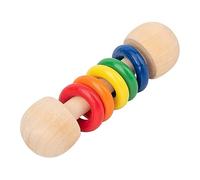 POENVFPO Juguete Sonajero de Madera, Juguete Musical de Agarre con Lindos Personajes de Dibujos Animados y Material de Madera Maciza de Primera Calidad para el Desarrollo Sensorial y (5 anillo)