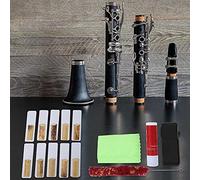 POENVFPO Kit de Accesorios para Clarinete Profesional de 5 Piezas con Paño de Limpieza, Correa, Grasa para Corcho, Lengüetas y Cepillo para Músicos y Estudiantes