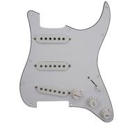 POENVFPO Kit de Accesorios para Guitarra Eléctrica DIY con Golpeador SSS Precableado, Juego Completo Estilo ST con Interruptor Selector de 5 Vías, Puente de Trémolo, Clavijas de Cuerda para Músicos