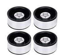 POENVFPO Llantas de Aleación de Aluminio de 4 Piezas de 1,9 Pulgadas, Mecanizado CNC Modelado de Alta Simulación para RC Crawler, con Fácil Instalación para Axial SCX10 1 10 RC Car (Black)
