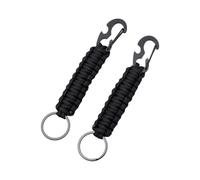 POENVFPO Llavero Paracord con Abrebotellas, Llavero Trenzado Negro | Material de Poliéster, Bucle de 6,3 Pulgadas con Clip de Resorte, Resiste el Desgaste y la Humedad, Funciona para Escalada,