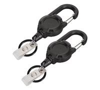 POENVFPO Llavero Retráctil, Diseño de Gancho y Bucle Magnético, Longitud de Estiramiento de 60 Cm con Carcasa de ABS Esmerilado para Tarjeta de Identificación, Organizador de Llaves