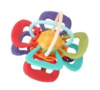 POENVFPO Manhattan Ball, Mordedor de Plástico sin BPA para Bebés con 4 Texturas para Aliviar las Encías, Juguete Sensorial Suave para Bebés de 0 a 18 Meses