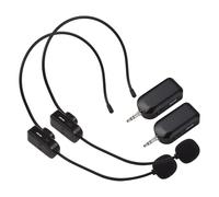 POENVFPO Micrófono de Auricular Inalámbrico, Rango de 30 M de 2.4 G de Micrófono para Cantar, Hablar, Enseñar (1 Receptor con 2 micrófonos)