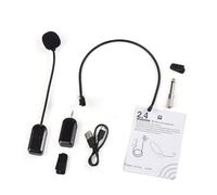 POENVFPO Micrófono de Auricular Inalámbrico, Rango de 30 M de 2.4 G de Micrófono para Cantar, Hablar, Enseñar (1 Receptor con 1 micrófono)