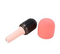 POENVFPO Micrófono Inalámbrico Bluetooth, Chip de Procesamiento de Tarjeta de Sonido Incorporado, Estructura Antivibración con 5 Modos de Luz Ambiental para el Hogar, Niños, Adultos, (Pink)