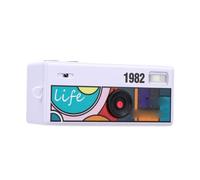 POENVFPO Mini Cámara Digital, Cámara Retro con Pantalla a Color de 0,96 Pulgadas con Flash Incorporado, para Registros de Vida Llavero Correa para el Cuello (White)