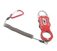 POENVFPO Mini Empuñadura de Pesca Abrazadera de Pesca de Aleación de Aluminio Alicates Portátiles de Control de Peces de 4,84 Pulgadas con Cuerda Antipérdida Gatillo de una Mano Antideslizante para