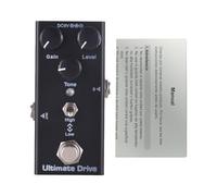 POENVFPO Mini Guitar Ultimate Drive Overdrive Pedal, Rico Sonido de Distorsión, True Bypass, Carcasa de Aluminio, Controles de Tono de Nivel de Ganancia, Alimentación DC 9 V, Conectores