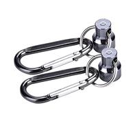 POENVFPO Mosquetón Magnético de Pesca, Pesca con Mosca de Acero Inoxidable, Doble Hebilla Magnética, Cordón, Soporte de Liberación de Red, Herramientas Accesorias (Doble Hebilla)