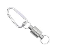 POENVFPO Mosquetón Magnético de Pesca, Pesca con Mosca de Acero Inoxidable, Doble Hebilla Magnética, Cordón, Soporte de Liberación de Red, Herramientas Accesorias (Hebilla única)
