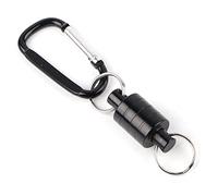 POENVFPO Mosquetón Magnético de Pesca, Pesca con Mosca de Acero Inoxidable, Doble Hebilla Magnética, Cordón, Soporte de Liberación de Red, Herramientas Accesorias (Hebilla única)