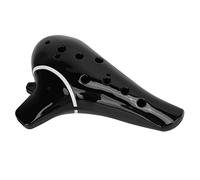 POENVFPO Ocarina de 12 Agujeros, Instrumento de Viento Portátil con Llave AC Alto C con Acabado Negro Clásico, para Principiantes Profesionales y Amantes de la Música