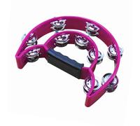 POENVFPO Pandereta de Mano con Cascabeles de Metal de Doble, 9,84 X 7,87 Pulgadas, Ergonómico, Construcción de Plástico para KTV, Fiestas, Clases de Música (PURPLE)