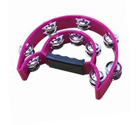 POENVFPO Pandereta de Mano con Cascabeles de Metal de Doble, 9,84 X 7,87 Pulgadas, Ergonómico, Construcción de Plástico para KTV, Fiestas, Clases de Música (PURPLE)