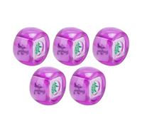POENVFPO Paquete de 5 Dados de Dirección del Viento Mahjong (Este, Sur, Oeste, Norte), Dados de Posición de Esfera de Plástico para Juegos de Mesa y Entretenimiento (Púrpura Transparente)
