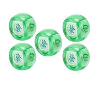 POENVFPO Paquete de 5 Dados de Dirección del Viento Mahjong (Este, Sur, Oeste, Norte), Dados de Posición de Esfera de Plástico para Juegos de Mesa y Entretenimiento (Verde Transparente)