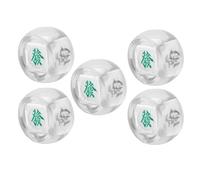 POENVFPO Paquete de 5 Dados de Dirección del Viento Mahjong (Este, Sur, Oeste, Norte), Dados de Posición de Esfera de Plástico para Juegos de Mesa y Entretenimiento (Transparente)