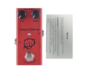 POENVFPO Pedal de Coro de Guitarra, Pedal de Efectos de Coro Clásico con Controles de Profundidad de Frecuencia y Bypass Verdadero, para Guitarra Eléctrica con Alimentación DC 9V