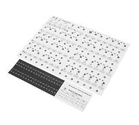 POENVFPO Pegatinas para Teclas de Piano, Etiquetas de Piano Transparentes de PVC para Teclados de 37 49 61 88, Diseño Despegable, Aprendizaje Rápido de Notas, Marcas Numéricas Claras para (BLACK)