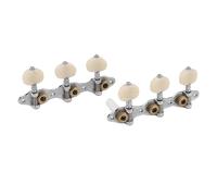 POENVFPO Peguas de Ajuste de Guitarra, 2 de Aleación de Aleación Classical Electric Guitar Tuner 1:18 Ratio de Engranajes Teclas de Sintonización Cabeza de Máquina 3L3R