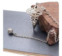 POENVFPO Péndulo Espiritual de Metal, Péndulo de Radiestesia Duradero para Adivinación y Curación, 42x22 Mm con Cadena de 7", Perfecto para Trabajos Energéticos y Pruebas de Chakras (WHITE)