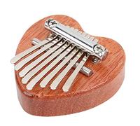 POENVFPO Piano de Pulgar en Forma de Corazón, Instrumento de Teclado de Caoba Portátil de 8 Melodías con Sonido Claro y Nítido, para Principiantes, Niños, Regalos de Cumpleaños de