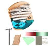 POENVFPO Piano de Pulgar Kalimba de 21 Teclas, Instrumento Musical de Madera de Haya con Cancionero, Martillo de Afinación, Bolsa de Almacenamiento para Niños, Principiantes
