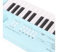 POENVFPO Piano para Niños de 37 Teclas, Teclado Electrónico Portátil con Micrófono y Función de Grabación, 2 Tonos 16 Canciones 4 Ritmos, para Niños Principiantes Educación Musical (BLUE)
