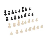 POENVFPO Piezas de Ajedrez, Juego de Piezas de Ajedrez de Repuesto de Plástico PS con Diseño de Bolso para Fiesta, Camping, Relajación, 32, 49 Mm de King (Blanco Negro)