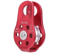 POENVFPO Polea de Escalada 20KN, Polea de Cuerda Lateral Fija de Aluminio de Aviación con Rodamientos de Bolas para Escalada en Roca Montañismo Trabajo Aéreo (rojo)