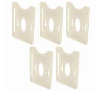 POENVFPO Portatarjetas IC de 5 Piezas con Diseño de Hebilla Fija para Gestión de Vehículos en Comunidades y Gestión de Personal, Plástico ABS de Primera Calidad, Beige, Aprox.90x60x7mm (con Pegatina)