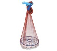 POENVFPO Red de Pesca con Disco Volador, Plomo de Cadena de 10 Pies | Malla de Nailon para Estanque, Lago, Mar, Diseño de Lanzamiento Manual, Captura Camarones Cangrejo, Ligero y Fácil de