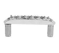 POENVFPO Reemplazo de Puente de Guitarra con Montura Roscada Ajustable, Puente de Metal Negro o Plateado con Anclajes para el Cuerpo y Llave para Guitarras Estilo Jag J Master (SILVER)