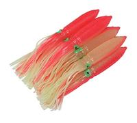 POENVFPO Señuelo de Calamar, Señuelo de Pesca de Calamar Luminoso de Silicona, 30 Cm, 10 Piezas con Gancho, Ojos Grandes, Diseño de Falda Suave para Pescadores de Pesca en Alta Mar en Aguas Oscuras