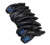 POENVFPO Set de Cubiertas de Cabeza de Hierro del Club, Soft PU 48, 50, 52, 54, 56, 58, 60, 62 Grados, para Hombres y Mujeres (Black)