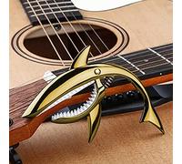 POENVFPO Shark Capo Cejilla de Guitarra de Aleación de Zinc, Agarre Elástico con Dientes Suaves, Compatible con Guitarra Acústica, Ukelele, Mandolina, Banjo, 110 Mm X 108 Mm