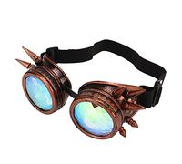 POENVFPO Steampunk - Gafas caleidoscópicas, decoración vintage psicodélica, con banda elástica ajustable para fiestas de Halloween, accesorios de disfraz (color cobre)