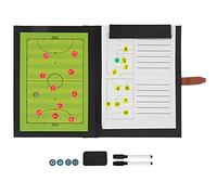 POENVFPO Tablero de Entrenamiento de Fútbol, material de PU, Equipo de Tablero de Estrategia Magnético Portátil de 2 Pliegues para Entrenadores