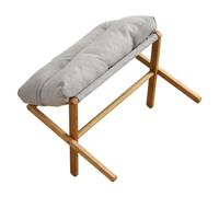 POENVFPO Taburete con Patas en X con Cojín Suave, Reposapiés de Diseño Moderno para Espacios de Oficina en el Hogar, Terciopelo Fácil de Limpiar (Gray)